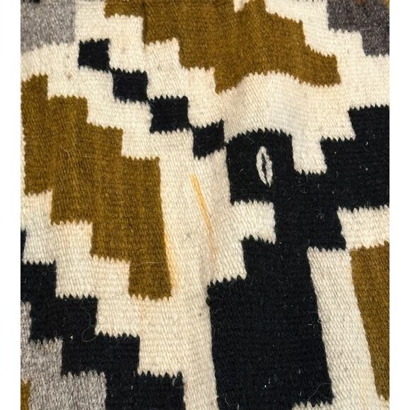 Vintage Hand Woven Native American Aztec Wall Hanging or Wool Rug Zapotec Rug - Picture 8 of 16